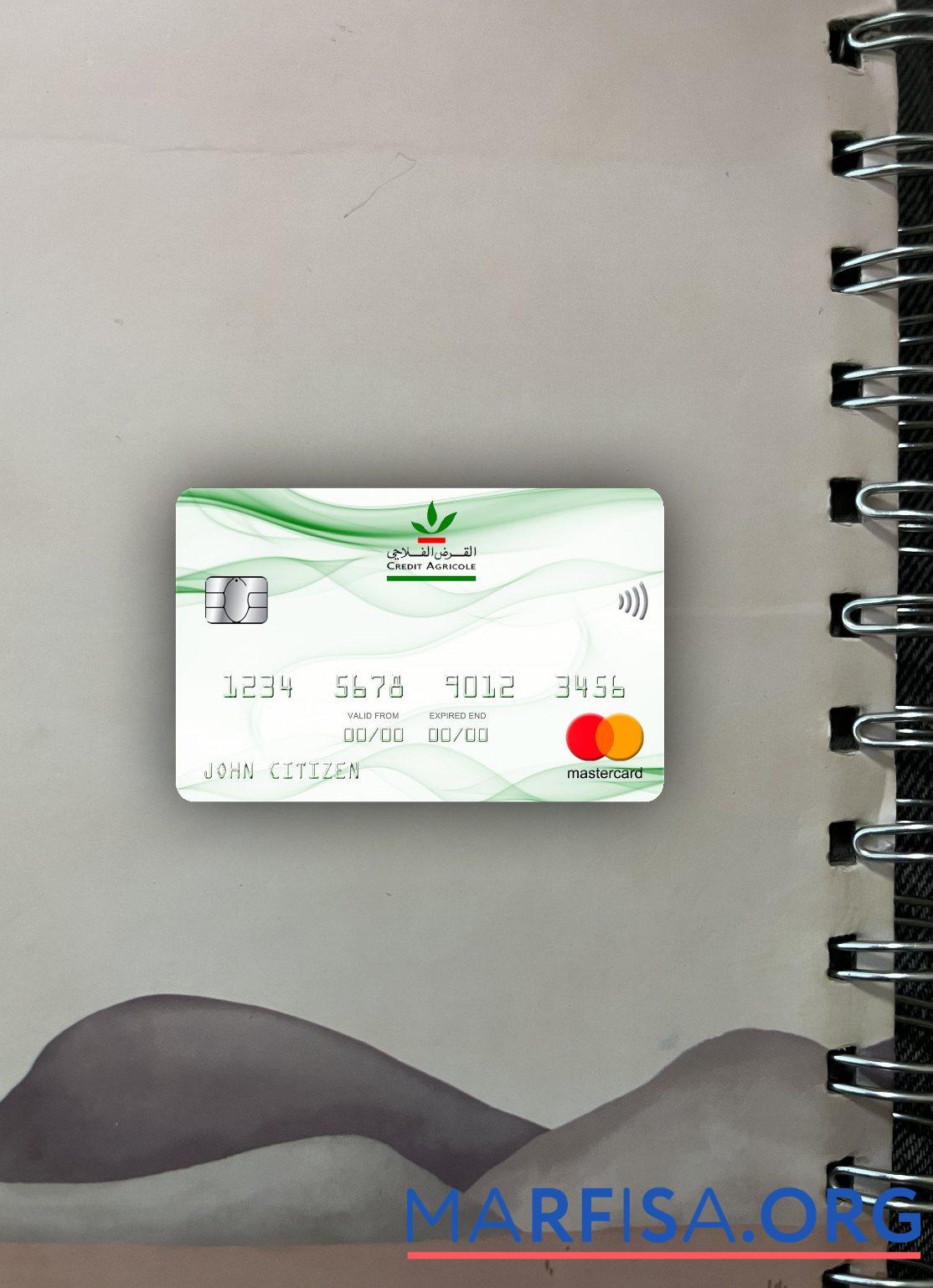 Blank Morocco Credit Agricole bank mastercard photolook front example
